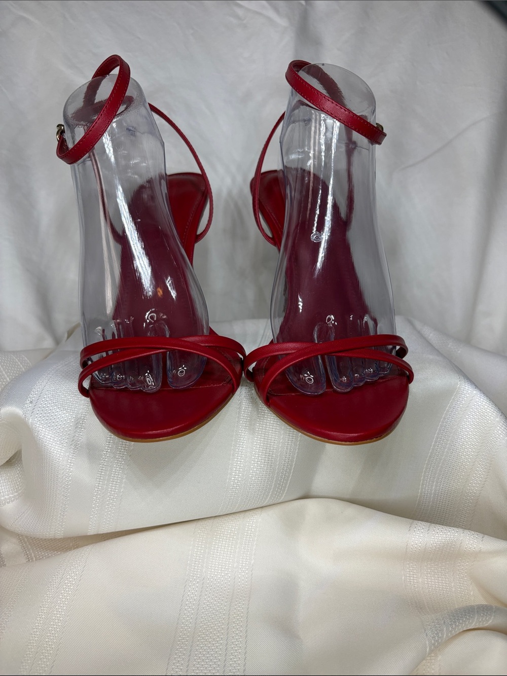 Steve Madden Jypsey Red Strappy Stiletto Sandals Sz 10M - Picture 5 of 11